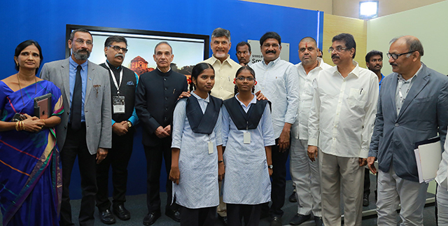 Chandrababu Naidu at Samsung Partners Unesco launching VR Content & 360